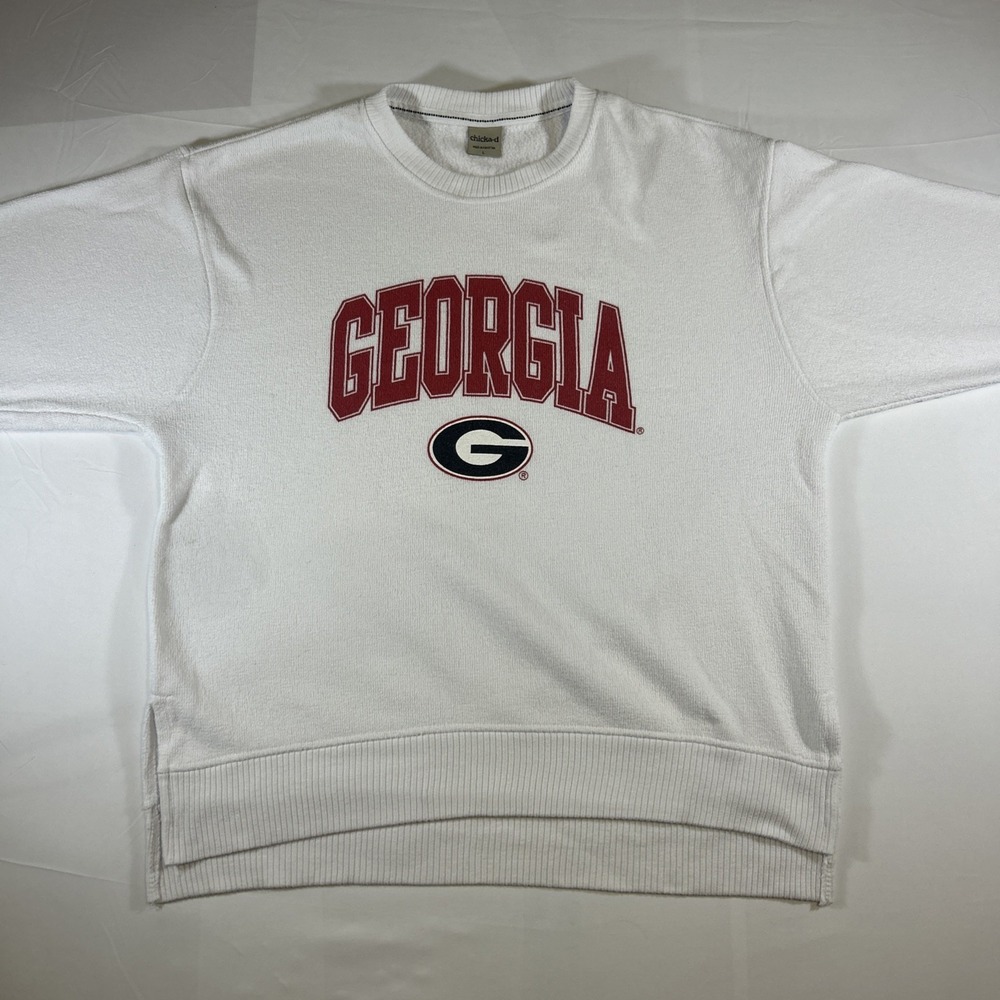Georgia Bulldogs Women's Chicka-d Crewneck Grey Sweatshirt Size Large